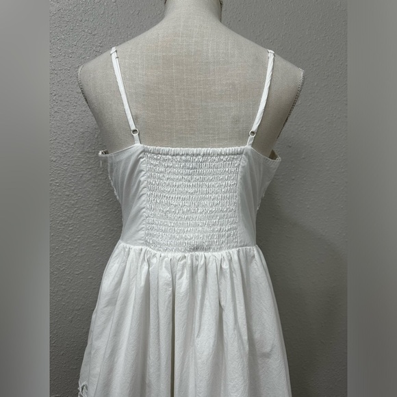 Anthropologie Vineet Bahl Sleeveless V-Neck Floral Cutwork Midi Dress Sz M - Picture 8 of 16